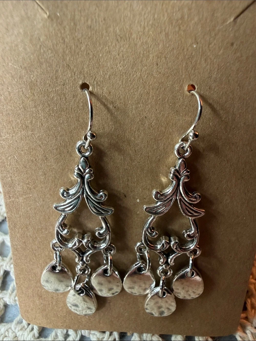 Silver-Tone Boho Chandelier Drop Earrings - Silver